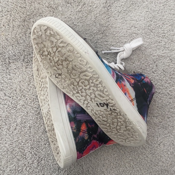 Steve Madden Girls Youth Hi-Top Sneaker multicolor metallic laces zipper size 5 - Picture 5 of 8